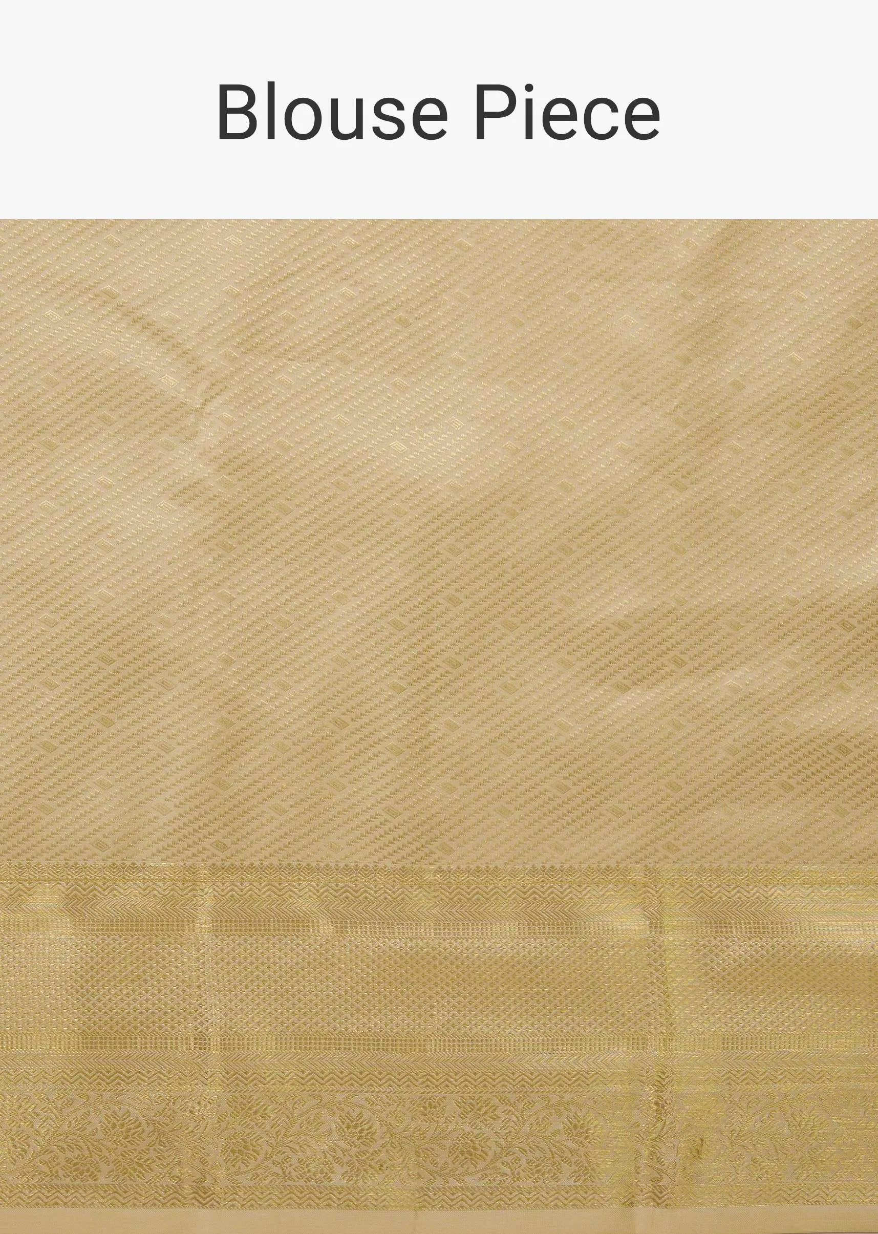Cream White Kanjivaram Silk Saree In Intricate Weave