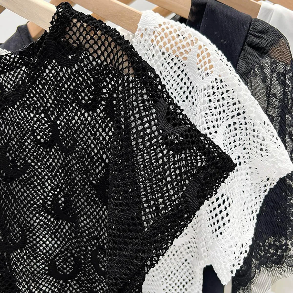 Crescent Moon Small Fishnet Crop Top