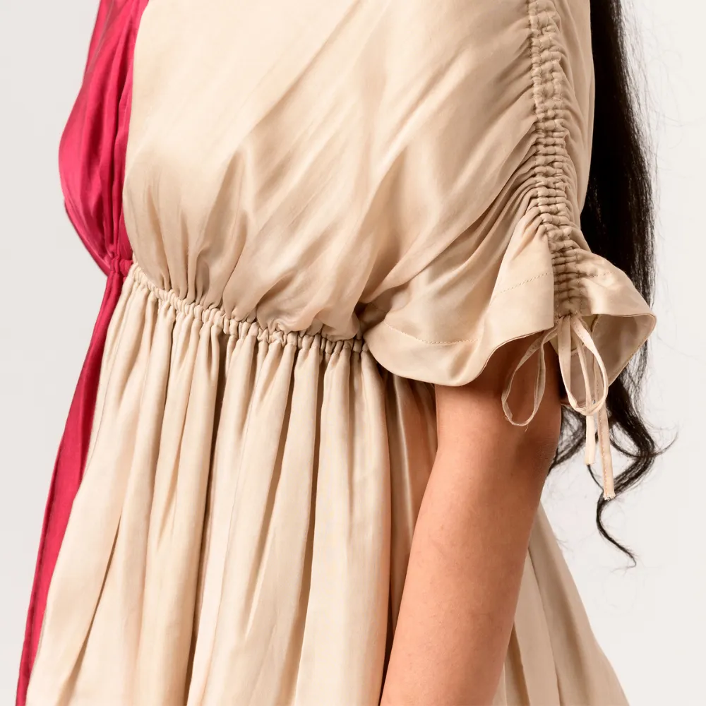 Ecru Wine Half Blouse | Bemberg Modal Silk | Sleek Style