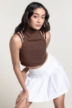 Mock neck rib top