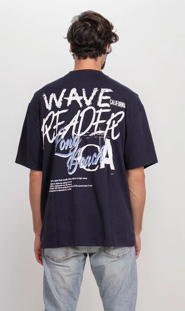 R204832 - Wave Reader Graphic T-Shirt  Navy Blue