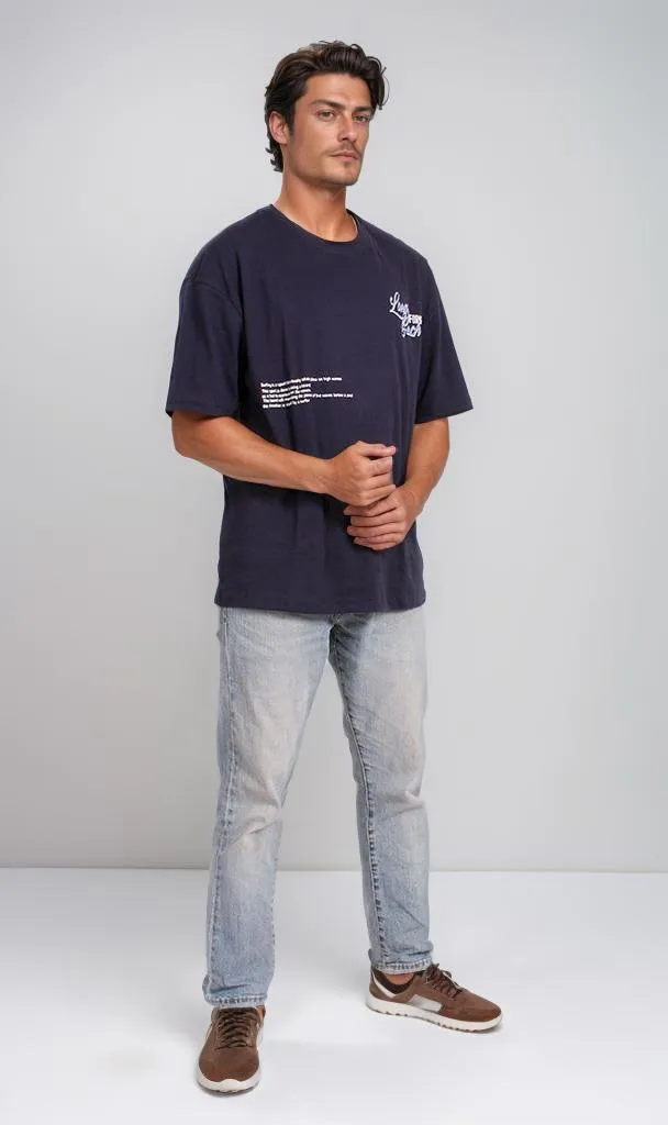 R204832 - Wave Reader Graphic T-Shirt  Navy Blue