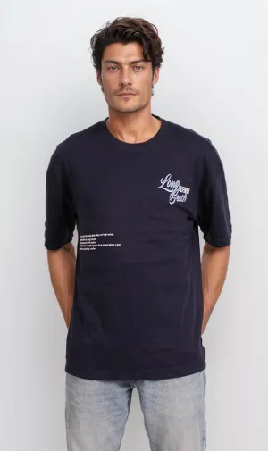 R204832 - Wave Reader Graphic T-Shirt  Navy Blue