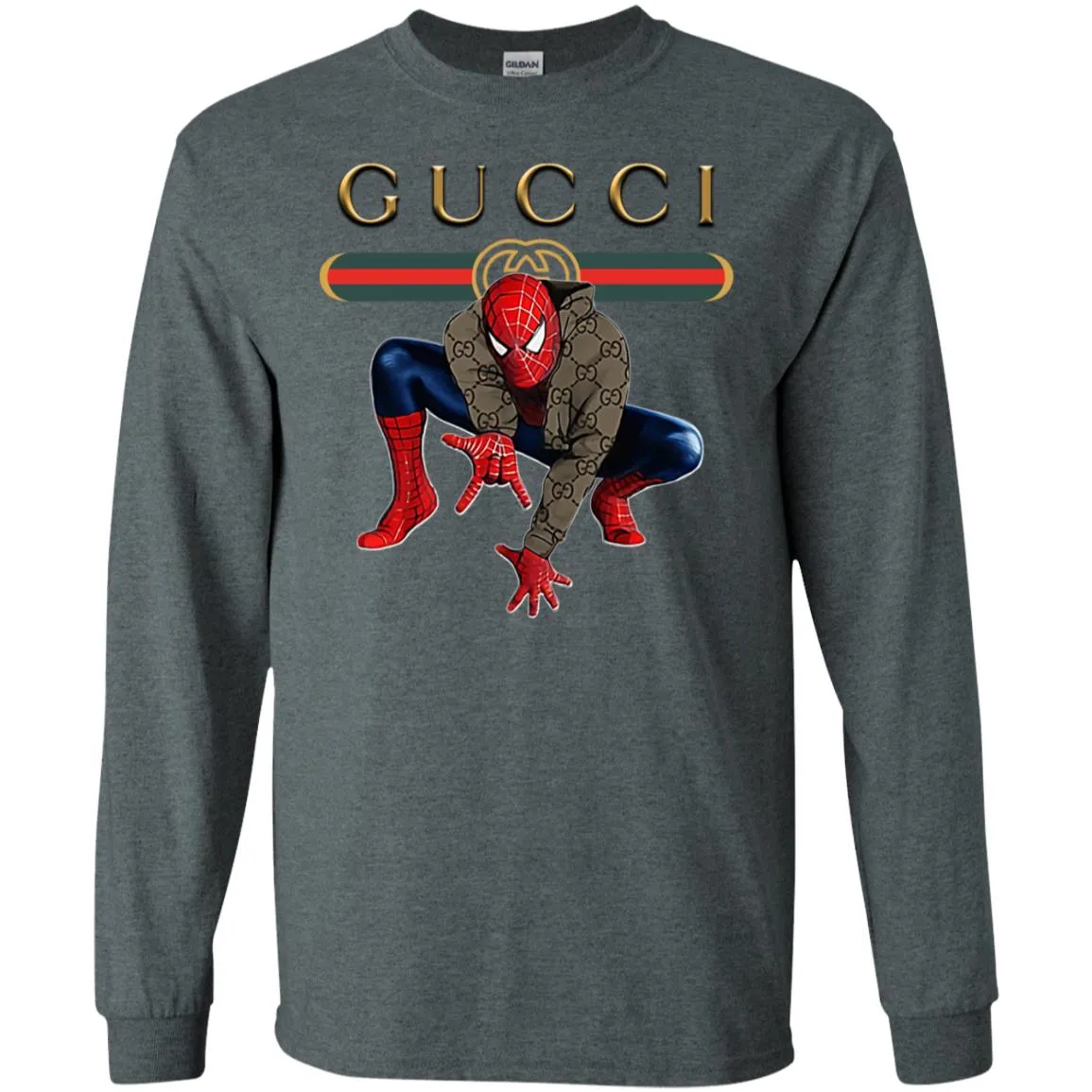 Spider Man Gucci Funny  Trend T- Shirt Men Long Sleeve Shirt