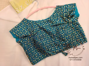 Teal embroidered blouse